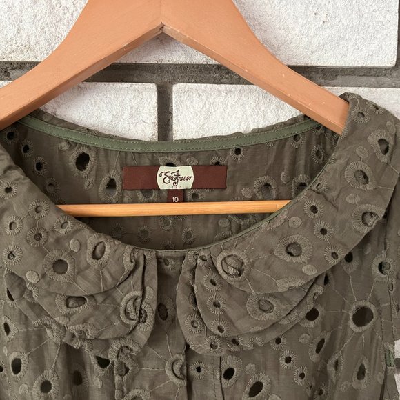 Eva Franco Green Eyelet Dress - Picture 2 of 4